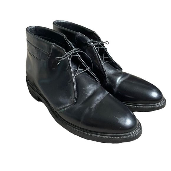 Black Leather Military Chukka Boot Mens 